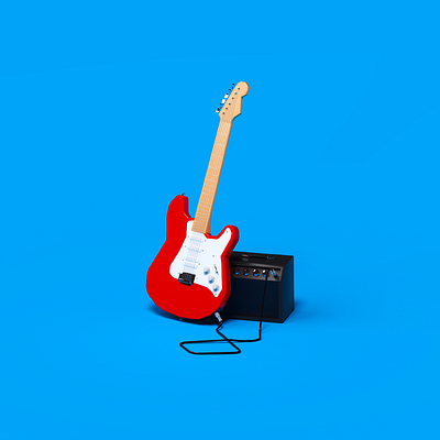LowPolyGuitar 3dart 3dartist 3dmodelling design lowpoly3d lowpolyart