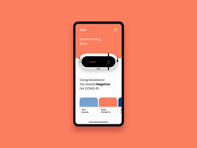 Covi Mobile Application adobe xd corona coronavirus covid covid 19 covid 19 covid19 iphone salmon typography ui