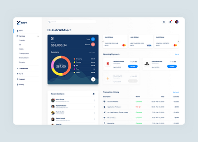 E-Wallet Web App Dashboard account balance app application design banking dashboard app dashboard design dashboard ui design finance app inspired money transfer payment app transaction ui ux