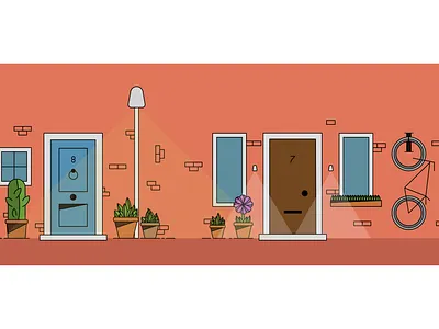 Staying Home buildings home house illustration line lineart linework townhouse vector