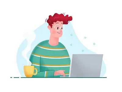 Character Illustration app branding character coffe coffee design illustration mobile ui web welcome work