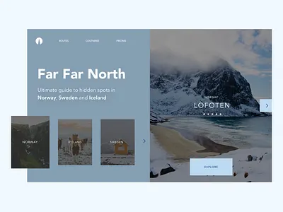 Far Far North designs guides iceland landingpage minimal norway photo sweden tourism travel ui