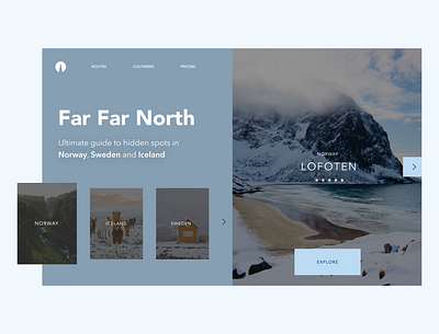 Far Far North designs guides iceland landingpage minimal norway photo sweden tourism travel ui