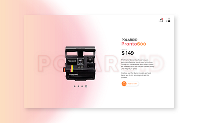 Polaroid Pronto 600 - Landingpage branding design landing page design landingpage minimal polaroid product ui ux web website