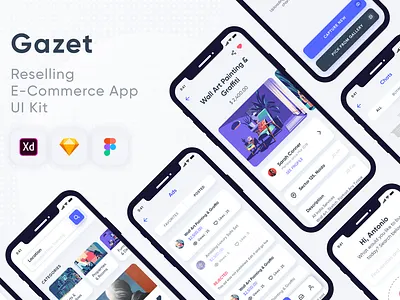Gazet Reselling E Commerce App Design UI Kit app design app ui kit app ui ux ecommerce ecommerce ui kit gazet