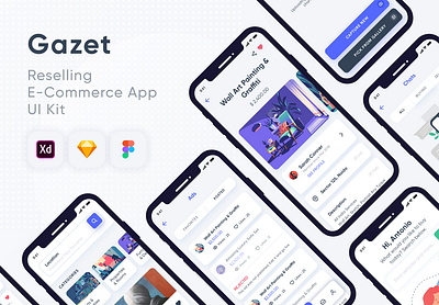 Gazet Reselling E Commerce App Design UI Kit app design app ui kit app ui ux ecommerce ecommerce ui kit gazet