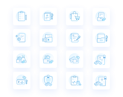 Insurance Application Icon blue car car insurance cards cart design digital files folders health health insurance icons illustration insurance logo money wallet