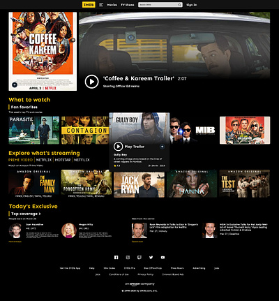 IMDb Website Design adobe xd design imdb movies ui design website