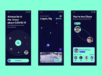 COVID rader app corona covid design figma location tracker ui design