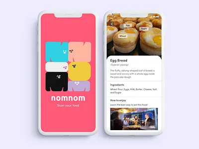 NOMNOM design food app food monsters illustration logo mobile mobile app design scan ui