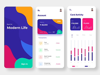 Card transaction UI adobe xd bank credit card transaction ui ux wallet