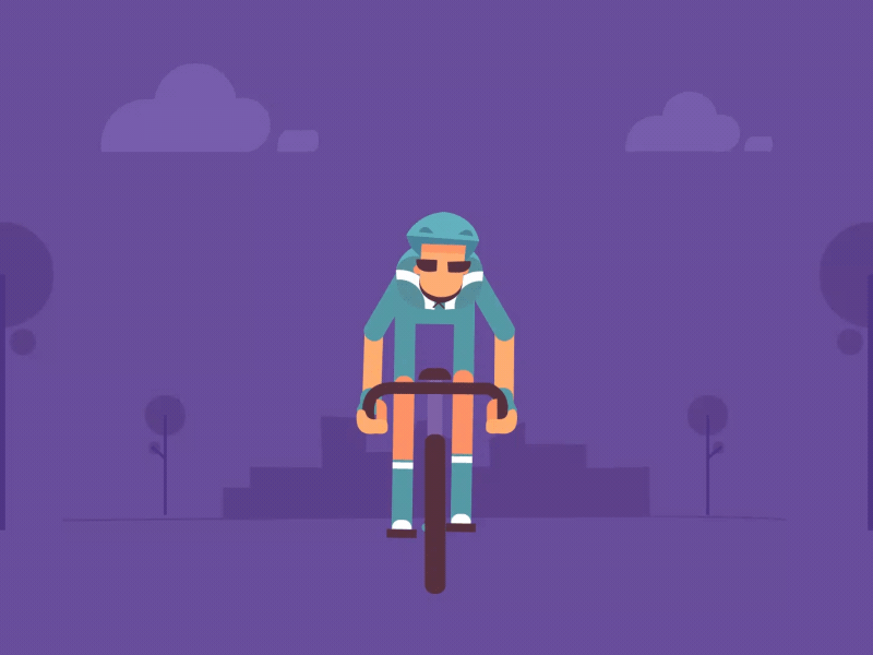 ride bike 2d animation animated gif animation character design gif illustration illustrator motion vector