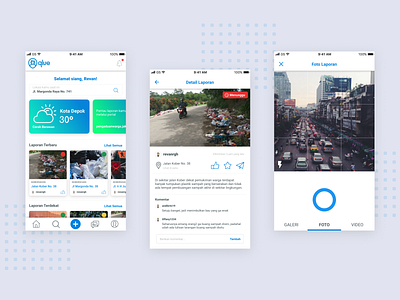 UX Case Study — Redesign Qlue App blue case study citizen dashboard home page mobile app problem qlue report ui uiux upload urban ux