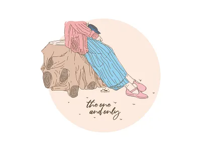 Girl Sit on the Wood Cut Vector Illustration design hijab hijabsyaricantik illustration lineart people people illustration vector vectorart