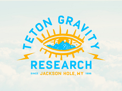 Teton Eye illustration logo mountain screenprint tetons typography vector