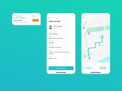 Home cleaning tracker cleaning company cleaning service design ios ios app mobile app order status tracker app tracking tracking app ui ux