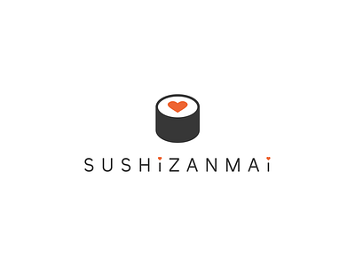 Sushi Zanmai adobe illustrator branding challenge design flat heart icon identity logo logo challenge logo design simple sushi vector