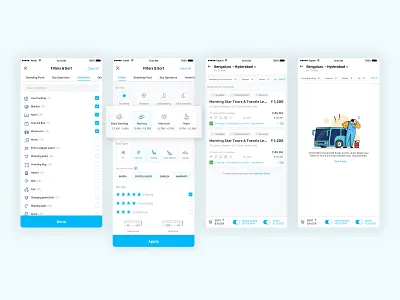 Paytm_Bus_App_Filters android app android app design app bus bus booking design filters filtersort icon illustration mobile mobile app mobile app design paytm sorting travel travel app ui