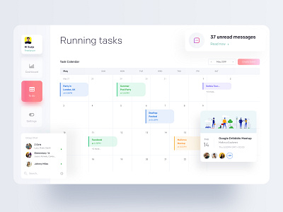 Task Management: Often Meeting branding calendar calendar 2019 calendar app calendar design calendar ui dashboard dashboard app dashboard ui dribbble dribbble best shot gradient ofspace ofspace agency task task management ux