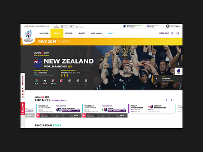 Dribbble RWC MC 09 player page responsive website rugby world cup rwc2019 sport sport branding sport design team page ui design ux design website