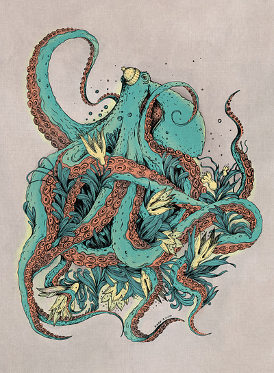 Beanie Octopus adobefresco dream illustration ink mixmedia octopus tattoo tattoo art tattoo design traditional water