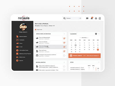 NetAula design layout minimalist online learning platform ui university ux design webdesign