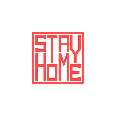 Stay at home lettering design appeal banner design covid covid 19 covid19 emblem epidemic lettering lettermark letters monogram placard poster design slogan stayathome stayhome typography virus