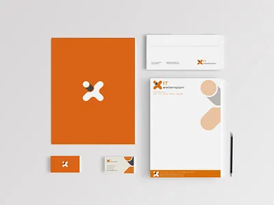 IT Extension branding card design design flat logo minimal minimalist logo