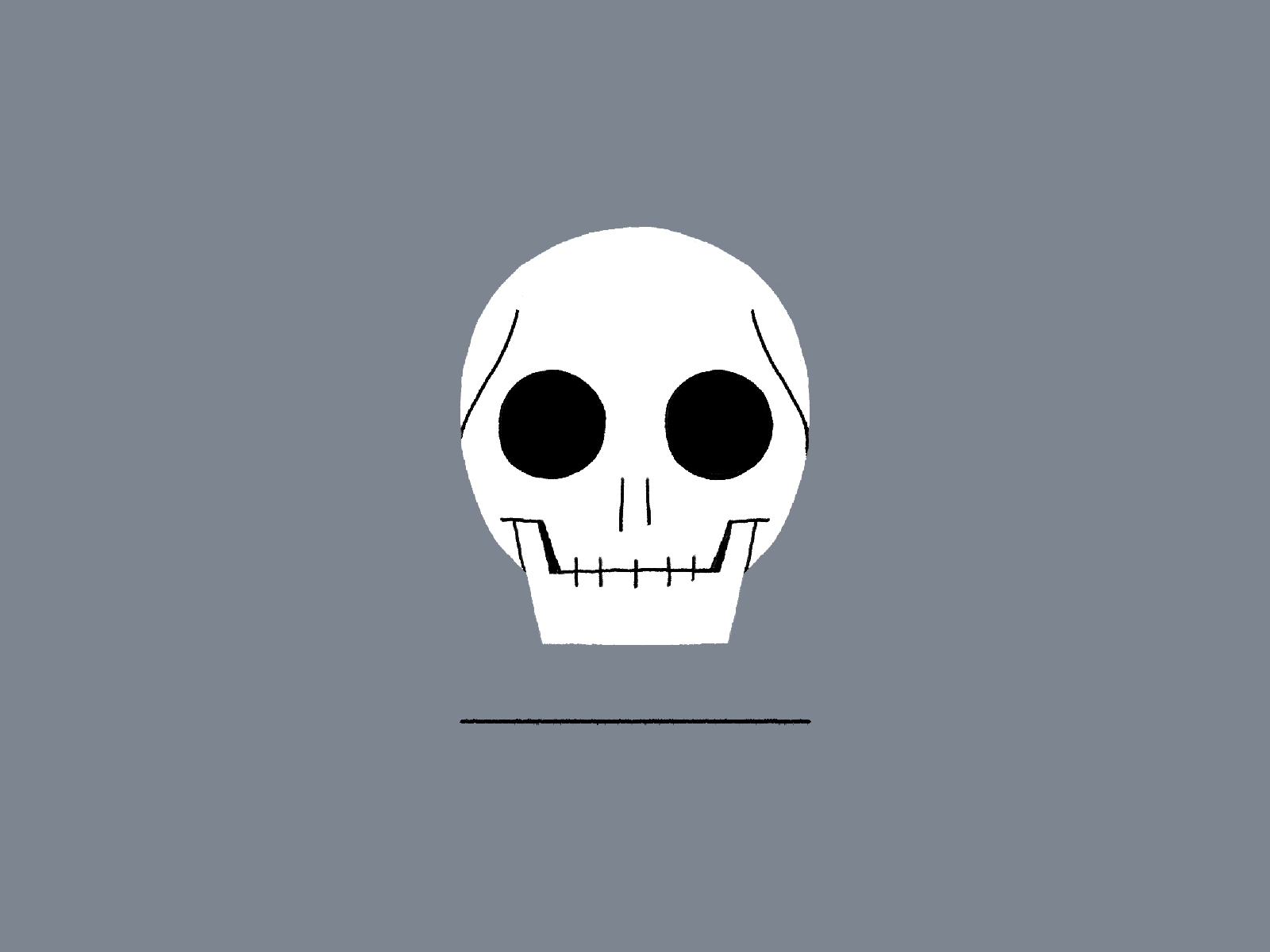 Floating skull animation cel cel animation frame by frame gif hand drawn illustration motion occult simple skull