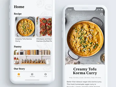 Recipe Sharing cooking app illustration interface interface design recipe app ui ux