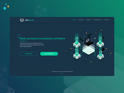 MIDImonster Landing Page design experiment gradient isometric isometric illustration landing modern opensource ui web