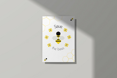 Save the bees art bee design earth eco illustration illustrator poster print vector