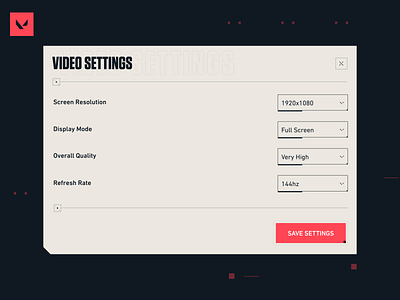 VALORANT - Settings Concept design figma game settings ui ux