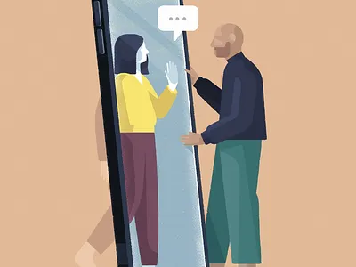 Social distancing adrienkulig character covid19 distance illustration illustrator lockdown photoshop relationship selfisolation stayhome virus