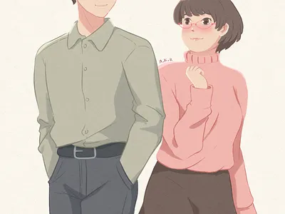 Couple anime art artwork character illustration manga