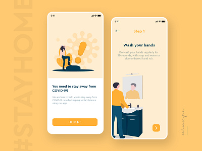 COVID-19 App | #StayHome #SaySafe app covid 19 daily challange dailyui design free freebies minimal mobile design mobile ui safety stay safe stayhome ui ux