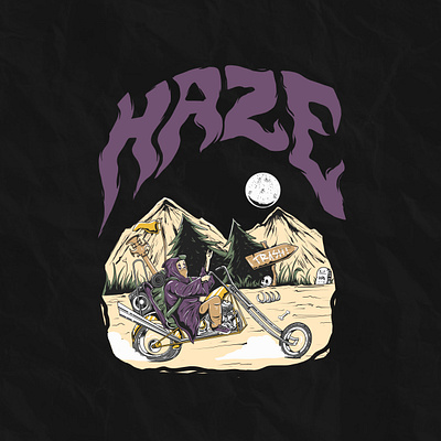 HAZE art characterdesign chooper art custom culture design ftw illustration illustration art illustrator motorcycle motorcycle art tshirt design