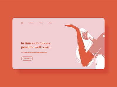 Practice self-care covid19 orange pink self care web web design webdesign