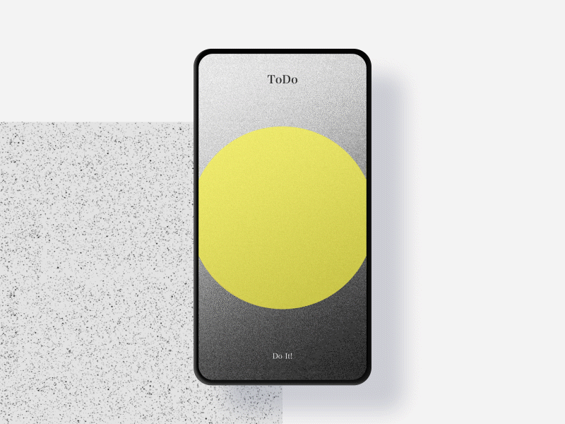 Todo List app design grainy interface mobile motion screen ui ux visual