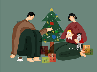 Christmas flat icon illustration minimal typography ui web 应用 插图 设计