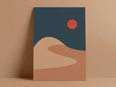 Flat Desert Illustration | Geometric Landscape | Sunset art desert flat design flat illustration geometric art geometric illustration illustration landscape landscape illustration minimal poster art sunrise sunset