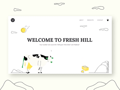 Fresh Hill Website animation dairy products ecommerce gsap illustration interactive design interface reactjs svg animation svg icons typography ui uiux ux web animations web deisgn web development website website design