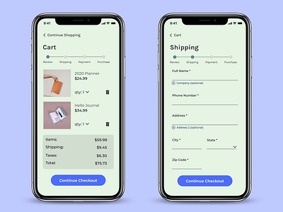 Daily UI #002 Cart & Shipping Screens Before Checkout app dailyui dailyui 002 dailyuichallenge design ui ux