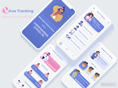 Virus Tracking App - CoronaVirus adobexd app corona coronavirus covid19 design designs illustration tracking ui ux virus