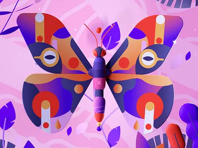 Colorful Butterfly 2d 36days 3d butterfly colors design illustration insect letter