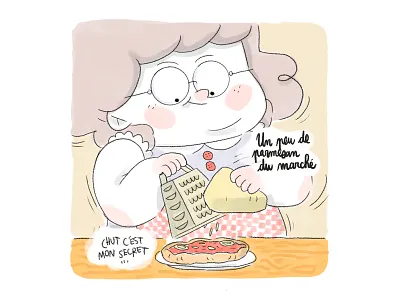Grandma comics grandma pizza portrait portrait illustration