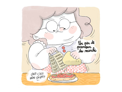 Grandma comics grandma pizza portrait portrait illustration