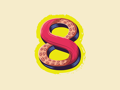 36 Days of Type — 8 for 8 Tentacles 🐙 36 days of type animal alphabet branding cartoon illustration lettering logo logos number 8 octopus tentacles type typography