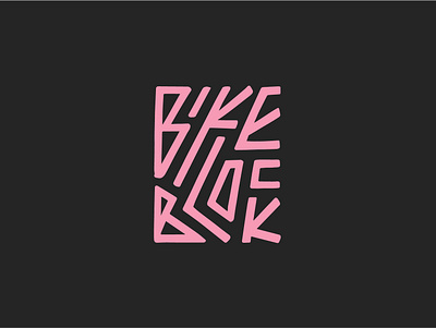 Bike Block design lettering logo type vector