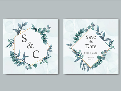 Floral wedding invitation template background beauty bouquet branch bridal card celebrate floral flower frame illustration invitation leaf love mariage savethedate template watercolor wedding wreath